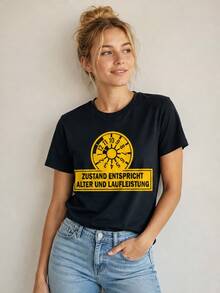 Lokale Lager,Marque,Funny - Condition Corresponds To Age And Mileage T-Shirt - Black - View 4