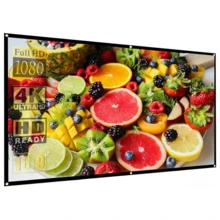 VOJCBKRE 84 Inch 16:9 HD Projection Screen Foldable Anti-Crease Portable Projector Movies Screens For Home Theater Outdoor Indoor Projector Screen, Portable And Foldable Projector Screen ﻿(With Hook) - View 1