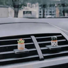 1/4/8pcs Mini Cactus Car Ornament, Adorable Plant Design, Healing Resin Decor, Dashboard, Rearview Mirror, Exquisite Small Desktop Ornament, Garden Pot Decoration, Holiday Gift - Cactus - View 8