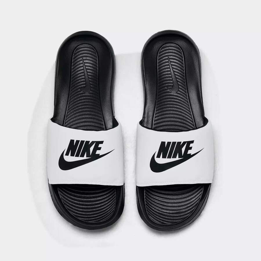 NIKE VICTORI ONE SLIDE SANDALS MEN'S Black/White/Black CN9675-005 | Pool & Beach Ready, Recovery Comfort - 黑白熊貓 - 查看 1