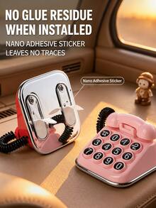 Rambu Parkir Mobil Berbentuk Telepon Klasik, Plat Nomor Parkir Sementara yang Dapat Disesuaikan, Dekorasi Interior Mobil Mini Berbentuk Telepon Rumah Retro, Dekorasi Interior Mobil Universal - A - View 2