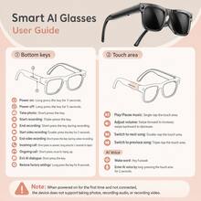 SENBONO 2026 New 8PM Camera Smart Glasses Video, Audio Recording, Capture Even Offline And Sync To App Later, AI Voice Assistant, Travel Cycling,Perfect For First-Person Life Recording, Suitable Halloween And Christmas Gifts - View 7