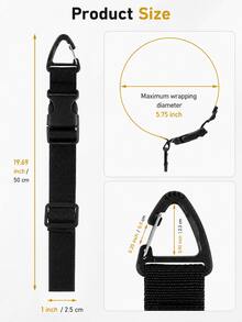 Practical Style Webbing Flat Hanging Straps, Shape With Quick‑Release Buckle & Carabiner Clip Details, Adjustable Length For Cable Hose Organizing & Hanging Storage, Workshop, Garden Yard, Household Tidying, Indoor & Outdoor Use Across All Seasons - Multiple Styles - View 12