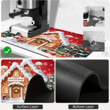 1pc Christmas Gingerbread House Pattern Absorbent Dish Drying Mat, Coffee Machine Mat, Desktop Scratch-Resistant Protective Pad, Holiday Atmosphere Kitchen Countertop Drainage Mat, Multi-Purpose Drying Mat, Christmas Home Gift, Tabletop Decor - XYLSD-974 - View 9