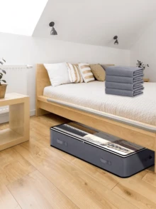 Multi‑Size Under‑Bed Storage Boxes With Transparent Visible Lids, Zipper Closure, Side Handles, Dust‑Proof And Moisture‑Resistant. Suitable For Storing Quilts And Clothes To Save Household Storage Space. - Multiple Specifications - View 3