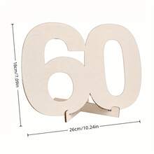 1pc Wooden Number Guest Sign-In Decor, 18/20/25/30/40/50/60/70/80th Birthday And Wedding Anniversary Decoration, Customizable With Name And Wishes, Suitable For Party Table Centerpiece, Photo Prop And Personalized Message - A - View 12