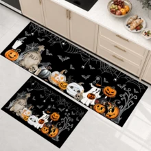 1pc, Ghost Black Cat Tomb Pattern Printed Diatomaceous Earth Kitchen Mat, Absorbent Kitchen Floor Mat, Kitchen Rug, Long Strip Foot Mat, Sink Front Mat, Halloween, Can Be Used As Halloween Gift, Halloween Decoration, Suitable For Kitchen, Bathroom, Entryway, Hallway, Laundry Room And Home Decor - Multicolor - View 6