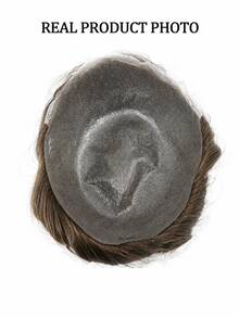 Toupee Pria 8"X10" - Sistem Pengganti Rambut Manusia 100%, Gaya Gelombang Alami, Tampilan Alami Tahan Lama, Cocok untuk Pria - S5 - View 4