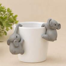 2pcs Resin Elephant Planter Edge Hanging Decor, 2 Different Poses Elephant Planter Edge Ornaments, Mini Potted Plant Accessories, Suitable For Balcony, Garden And Indoor Greenery Display, Desktop, Patio And Shelf Decoration - Elephant Flower Pot Hanger - View 9