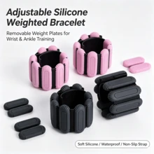 Silicone Weighted Wrist Ankle Weights, Adjustable Weight Bracelet For Swimming, Fitness, Pilates Training, Sports Energy Loop - A - View 7