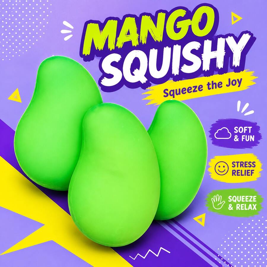 Tachimi 1pc Color-Changing Mango Handmade Crispy Squeeze Ball, Crunchy ASMR Squeeze Toy, Pure Handmade DIY Finger Squeeze Stress Relief Toy, Relieve Stress - Multicolor - View 1