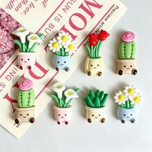 30/20/5pcs Mini Potted Plant Flower Refrigerator Magnets, Cute Decorative Magnets, Personalized Fridge Magnets, Suitable For Kitchen, Office, Whiteboard, Storage Cabinet, Cupboard And Dishwasher, Kitchen Decor, Home Decor, Christmas, Halloween Gifts - one-size - View 4