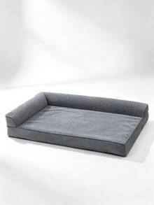 Removable Washable Orthopedic Memory Foam Dog Sofa Bed, All-Season Breathable Mesh 3-Sided Guard Dog Bed, Pet Sleeping Mat For Medium And Large Dogs, Golden Retriever, Labrador - Grey - View 7