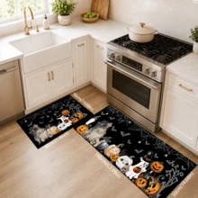 1pc, Ghost Black Cat Tomb Pattern Printed Diatomaceous Earth Kitchen Mat, Absorbent Kitchen Floor Mat, Kitchen Rug, Long Strip Foot Mat, Sink Front Mat, Halloween, Can Be Used As Halloween Gift, Halloween Decoration, Suitable For Kitchen, Bathroom, Entryway, Hallway, Laundry Room And Home Decor - Multicolor - View 13