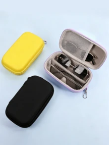 Double Glasses Storage Box Hard Shell Eyeglass Case Travel Fashion Glasses Organizer With Adjustable Dividers And Clips Unisex Portable Eyeglass Storage Box - Multicolor - View 5