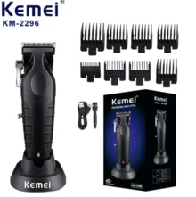 KeMei KM-2299+KM-2296 Professional Wireless Hair Clipper & Trimmer Set, USB Dual Charging Base, Adjustable Men's Electric Beard Trimmer, Ceramic Blade Home Hair Clipper - View 7