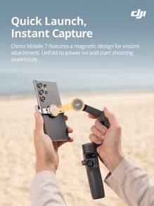 dji Osmo Mobile 7P/7 Phone Gimbal | 7P Standard Tracking Module: Native Tracking + Fill Light + Audio Recording, 3-Axis Stabilization, Smart Tracking 8.0, Magnetic Quick Release, Live Streaming/Selfie Essential (Brand New, Activated Only) - View 5
