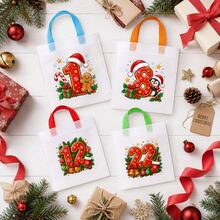 24 Pack Christmas Advent Calendar Gift Bags, Numbered 1-24 Countdown Bags With Colorful Handles, 20 X 20 Cm Non-Woven Holiday Gift Tote Bags For Christmas Party Decorations - Multicolor - View 3