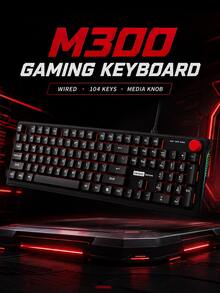 Teclado Gaming Lenovo K280 Inalámbrico de Tres Modos con Retroiluminación RGB Bluetooth 2.4G, Teclado Mecánico Compacto de 97 Teclas con Perilla de Volumen, Compatible con PC, Mac y Tableta - Ver 1