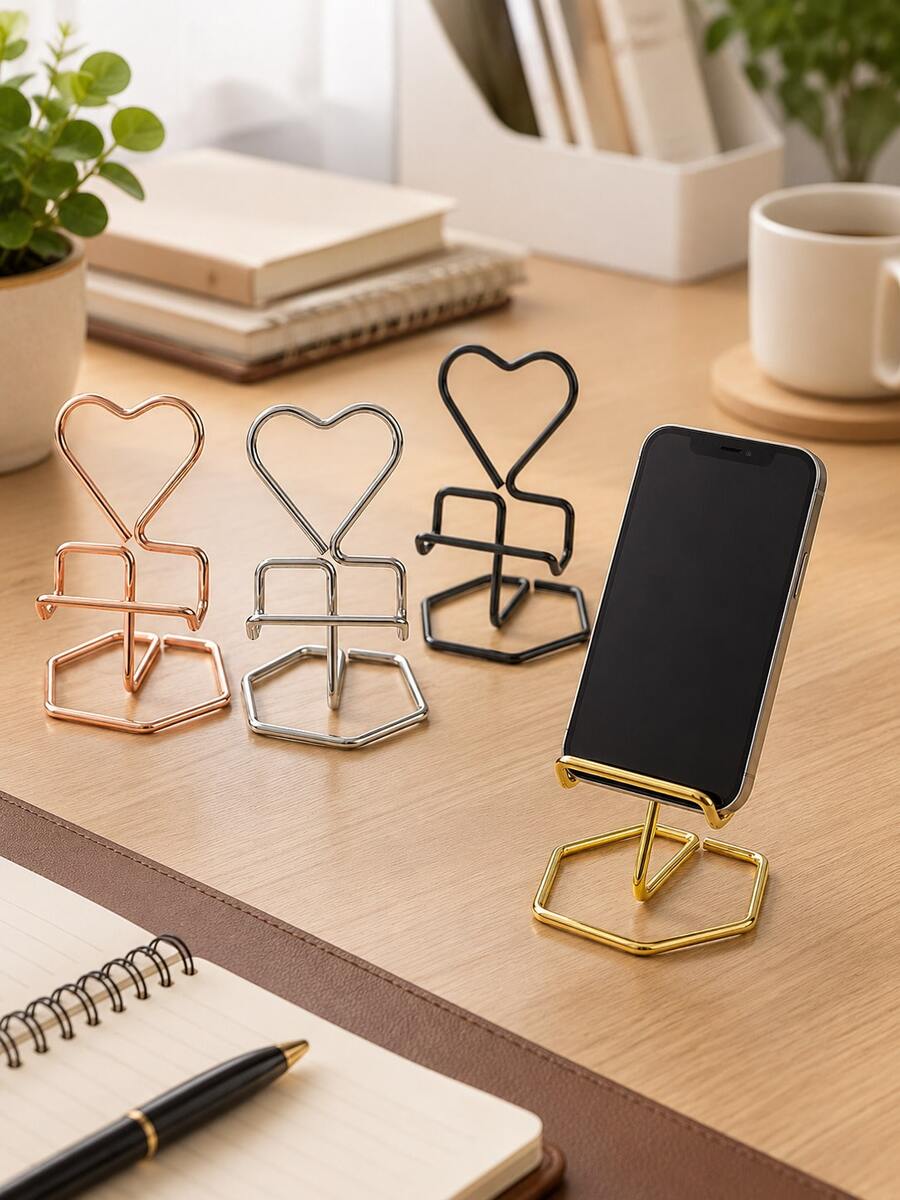 1/2pcs Portable Desktop Phone Stand, Phone Video/Live Streaming Stand, Easy Stand, Phone Holder, Gift, Giveaway, Fixed Stand, Adjustable Angle, Compact And Lightweight, Pocket-Sized, Suitable For All Smartphones And Tablets, Stable And Non-Slip, Space-Saving - A - View 1