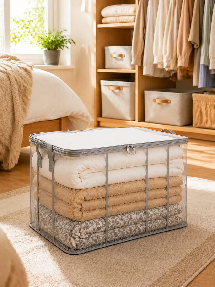 Large Capacity PVC Storage Bag, Suitable For Clothes And Bedding - Transparent Organizer Bag, Dorm, Moving And Back To School Essentials, Designed For Bed Storage, Christmas And Winter Storage, Closet Storage System - Multicolor - View 1