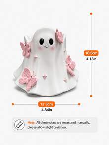 1pc Cute Ghost Toothbrush Holder With Pink Butterfly Decoration, Japanese Style Cute Bathroom Storage Rack, Can Store Toothbrush And Toothpaste, Halloween Ghost Decoration, Vanity Countertop Storage, Aesthetic Room Decor, Spooky Season Home Decor, Gift For Women And Girls - Multicolor - View 10