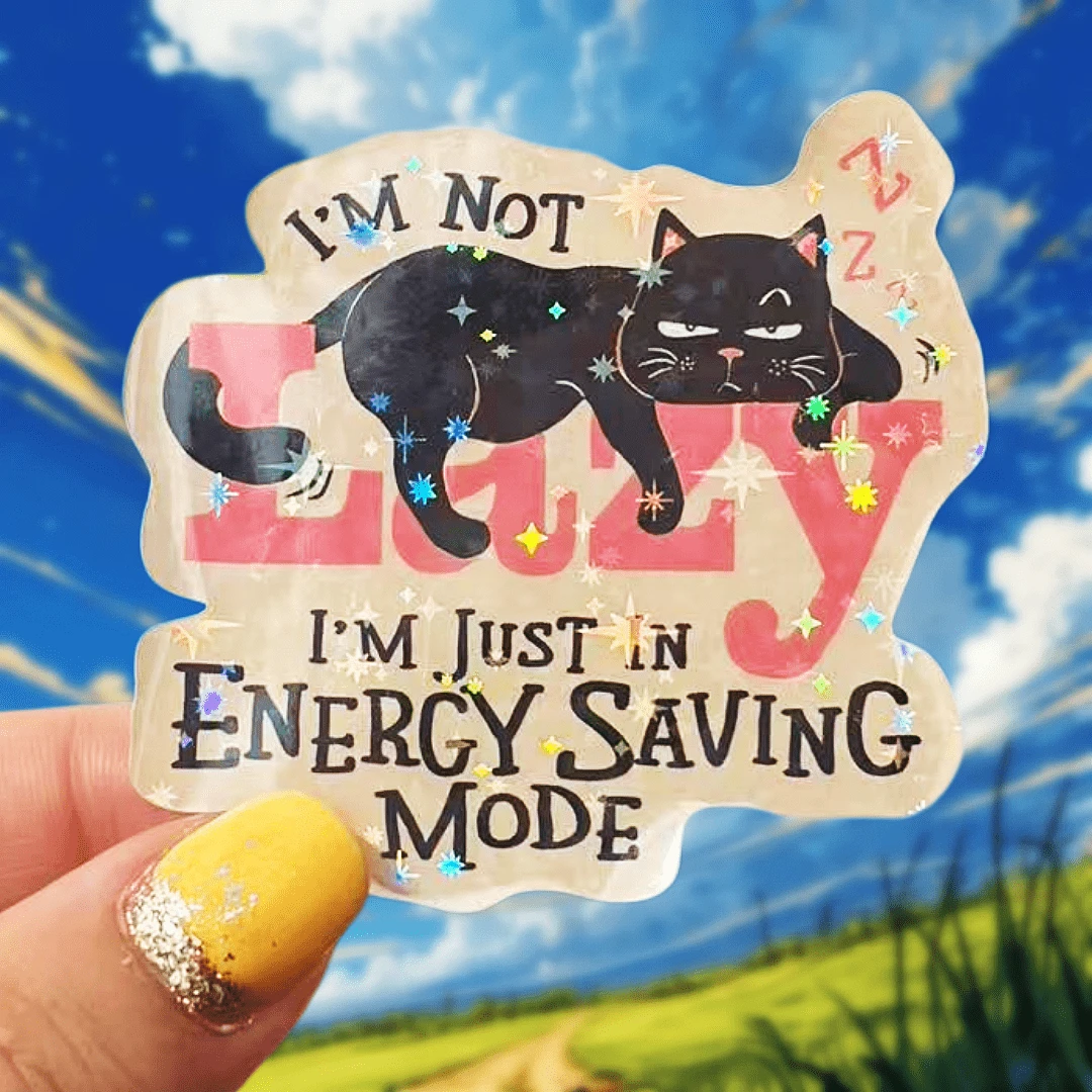 Black Cat Mode, Perfectly Captures The Lying Flat Mindset, Full Resonance Waterproof Vinyl Sticker - Durable Smooth Surface, Self-Adhesive Bumper Sticker, Suitable For Cars, Windows, Laptops, Trucks, Water Bottles - Multi-Functional Durable Design, Car Sticker - Vinyl - View 1