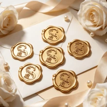 25 PCS 3D Embossed Iris Flower & Letter S Pattern Wax Seal Stickers, Self-Adhesive Wax Seals For Wedding Invitations, Envelopes, Gift Wrapping, Christmas Cards & Scrapbooking - Letter S - View 6