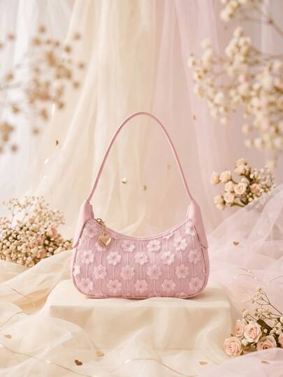 1pc Fashion Sweet Floral Mini Cute Handbag, Clothing Accessory, Exquisite Coin Purse