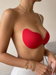 Bra Perekat Mangga dengan Penutup Depan, Bra Push-Up Tanpa Jahitan dan Tak Terlihat dengan Perekat untuk Pakaian Malam Tanpa Punggung - Merah - View 2