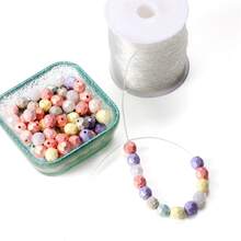 1 Roll Transparent Strong Elastic Cord, Plastic Crystal Bead Elastic String, Jewelry Making Line, DIY Bracelet, Necklace Cord, DIY Beading Line, Handmade Jewelry Making Materials, Necklace Bracelet Universal Elastic Rope, Handmade Craft Supplies - Beading Line - One Size - View 2