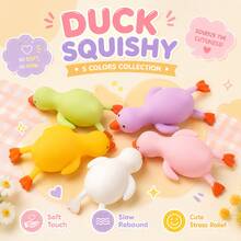 Tachimi 1pc Soft Duck Squeeze Stress Relief Toy, Cute Soft Animal Squishy Toy, Suitable For Teenagers, Desktop Play, Gift Bag And Party Favor - Multicolor - View 4