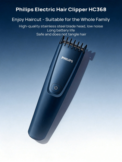 PHILIPS Cordless Rechargeable Electric Hair Clipper, High-Quality Stainless Steel Blades, Anti-Clogging, 7 Adjustable Speed Settings, Low Noise, Long Battery Life, Suitable For Adults And Seniors