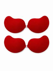 2/1 Pair Red Sticky Bra For Women, Strapless Push Up Adhesive Bra, Backless Invisible Lingerie For Wedding Dresses, Party & Evening Wear - Red - View 17
