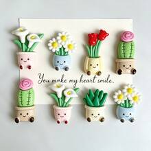 30/20/5pcs Mini Potted Plant Flower Refrigerator Magnets, Cute Decorative Magnets, Personalized Fridge Magnets, Suitable For Kitchen, Office, Whiteboard, Storage Cabinet, Cupboard And Dishwasher, Kitchen Decor, Home Decor, Christmas, Halloween Gifts - one-size - View 2