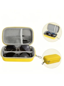 Double Layer Hard Shell Glasses Storage Box, Travel Fashion Eyewear Organizer With Adjustable Dividers And Clips, Portable Multi-Pair Glasses And Fashion Eyewear Storage Box For Men And Women - Multicolor - View 10