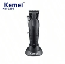 KeMei KM-2299+KM-2296 Professional Wireless Hair Clipper & Trimmer Set, USB Dual Charging Base, Adjustable Men's Electric Beard Trimmer, Ceramic Blade Home Hair Clipper - View 10