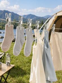 20pcs Stainless Steel Clothes Pins, Heavy Duty Metal Laundry Clips With Strong Spring, Rust-Resistant Multipurpose Clothespins For Clothes, Socks, Towels, Food Bags, Kitchen & Outdoor Drying - Silver - View 5