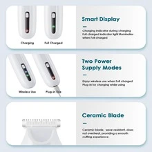 1pc Dog Paw Trimmer, Electric Dog Grooming Clipper With LED Smart Display, Cat Paw Shaver, Wide Head Low Noise Grooming Tool With LED Light, Suitable For Pet Claw, Ear, Face, Butt Grooming Electric Tool - View 5