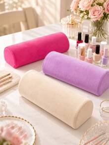 Semi-Circular Nail Art Arm Rest, Solid Color Terry Cloth Nail Art Arm Support, Detachable And Washable Design, Soft And Comfortable Nail Art Tool, Multiple Colors Available, Suitable For Home, Nail Salon And Beach Use - Multicolor - View 6