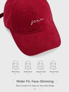 1pc Minimalist Embroidered Baseball Cap, Unisex Adjustable Casual Curved Brim Dad Hat, Classic Solid Color Design, Suitable For Outdoor Travel - A - View 7