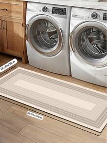1pc Earth-Toned Geometric Pattern Kitchen Mat, 3.5 Mm Soft Rubber That Absorbs Water And Is Easy To Clean. Suitable For Corridors, Bathrooms, Living Rooms, Outdoor Door Mats, And Toilets. Useable Throughout The Year And For Various Holidays. - Multicolor - View 15