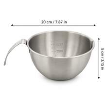 4-Piece CY Mixing Bowl Set With Handles: Stainless Steel Bowls Featuring Measurement Markings, Handles, And Strainers. This Multifunctional Set Is Designed For Mixing Batters, Eggs, And Cream, As Well As For Washing And Draining Fruit, Rice, And Beans. - View 12