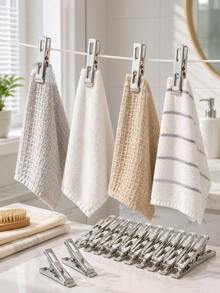 20pcs Stainless Steel Clothes Pins, Heavy Duty Metal Laundry Clips With Strong Spring, Rust-Resistant Multipurpose Clothespins For Clothes, Socks, Towels, Food Bags, Kitchen & Outdoor Drying - Silver - View 4
