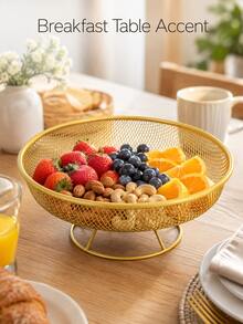 1pc Creative Metal Fruit Storage Basket - Durable And Lightweight, Suitable For Kitchen, Pantry Or Dining Table Organization, Perfect For Storing Fruits, Vegetables, Snacks And Home Decor - Multicolor - View 5