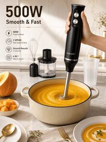 SOKANY 4-In-1 Blender, Mixer, Grinder, Combines Electric Mixer And Kitchen Blender Functions, Includes Blender, Mixing Head, Chopper And Measuring Cup. Can Be Used To Grind Meat, Fruit And Vegetables - Black - View 3