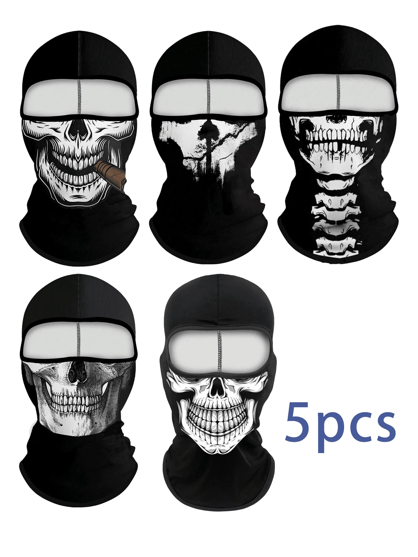 1pc/2pcs Unisex All-Season Skeleton Funny Face Mask Balaclava Cycling Face Mask Neck Gaiter, Suitable For Daily Cycling, Party, Outdoor Travel - Style a - View 1