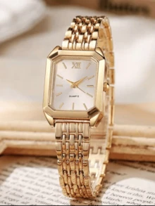 Women's Quartz Watch And Jewelry Set, Elegant Dial, Suitable For Daily Wear, Party Decoration, Or As A Mother's Day, Valentine's Day Gift - Gold - View 6