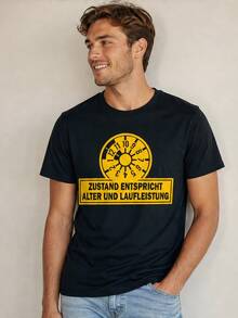 Lokale Lager,Marque,Funny - Condition Corresponds To Age And Mileage T-Shirt - Black - View 3