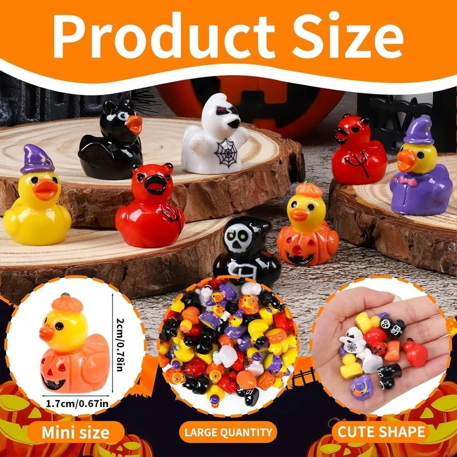 Halloween Creative Demon Ghost Duck Pumpkin Duckling DIY Micro Landscape Resin Ornament Accessories - Multicolor - View 1